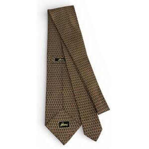 Brioni Silk Tie Italy Brown Copper Bronze